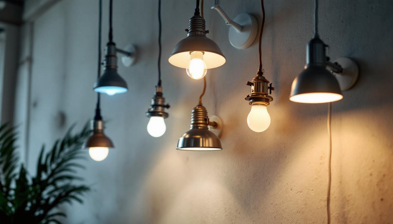 A photograph of a well-lit room featuring various types of can lights with different light bulb options installed