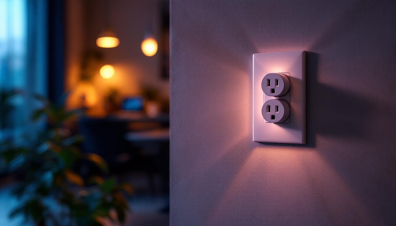 A photograph of a well-lit nema 240v outlet installed in a modern lighting project setting