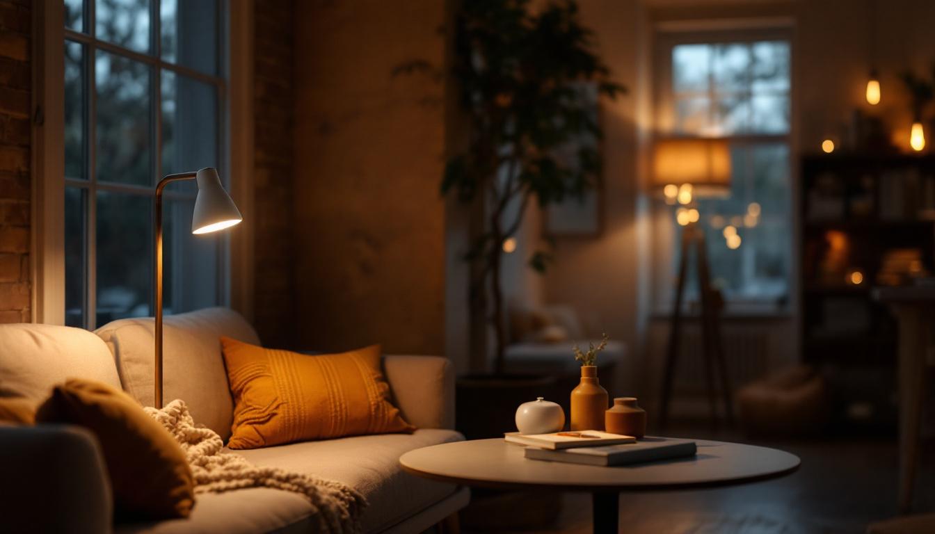 A photograph of a well-lit interior space showcasing a stylish hid fixture in use