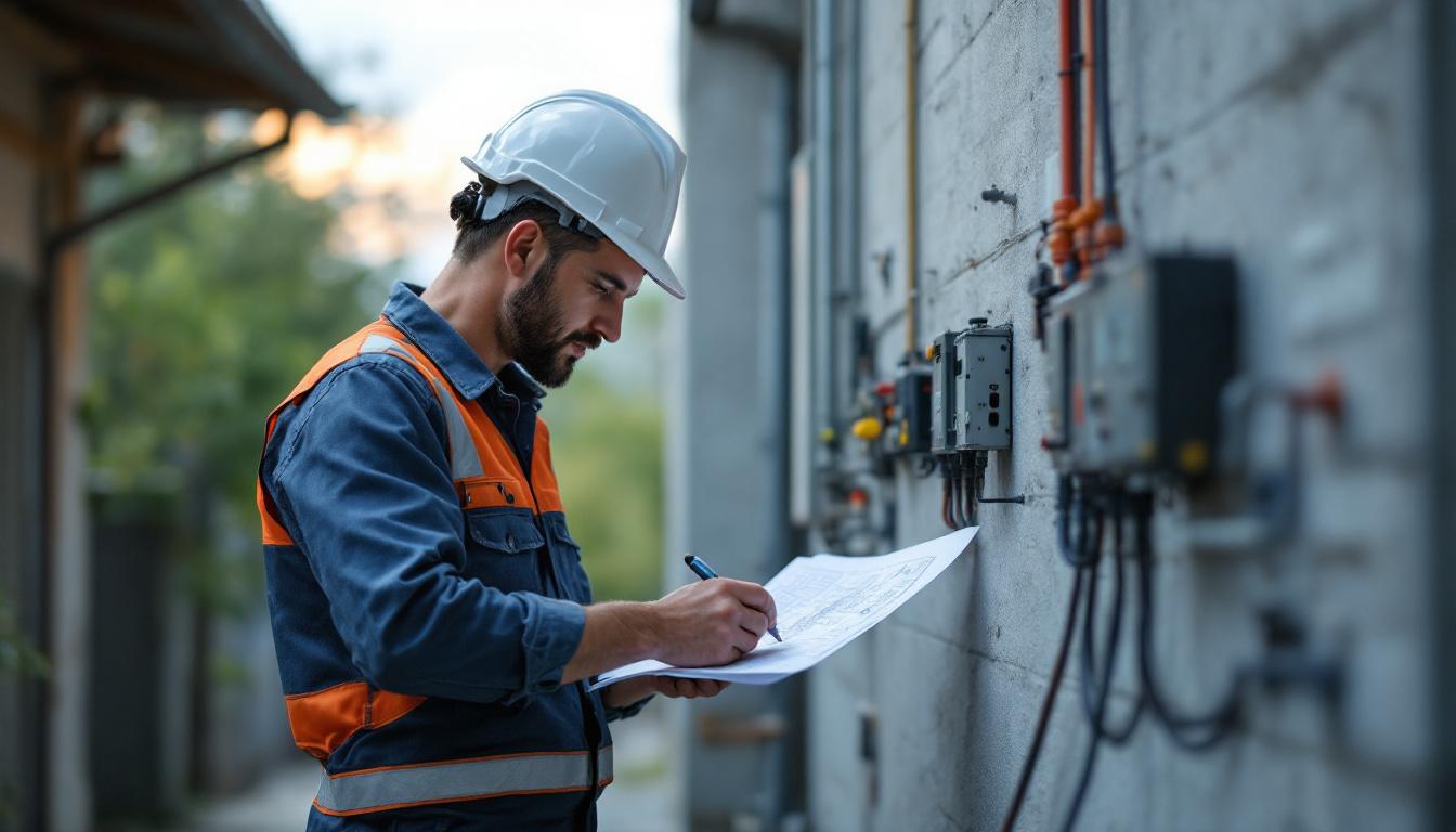 A photograph of a skilled electrical engineer in action