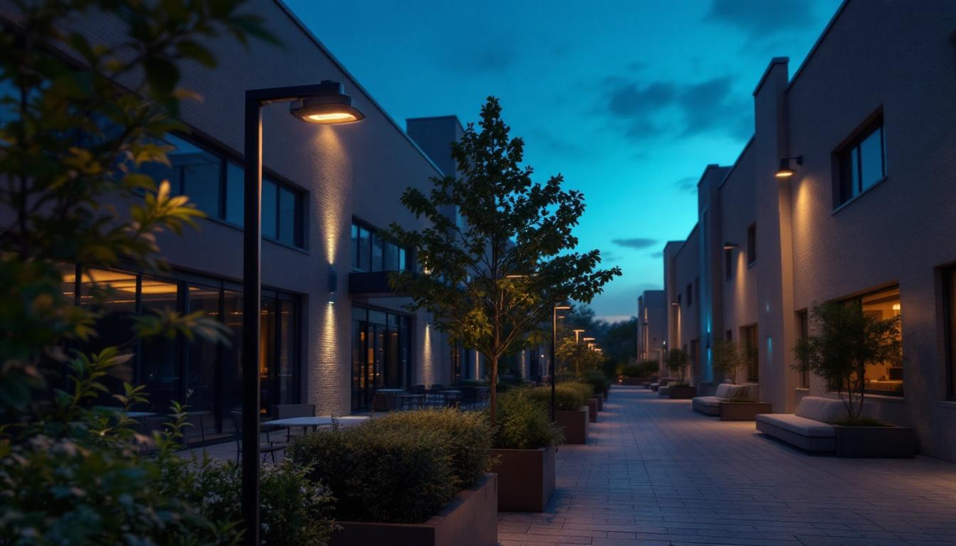 A photograph of capture a photograph of a well-lit commercial outdoor space
