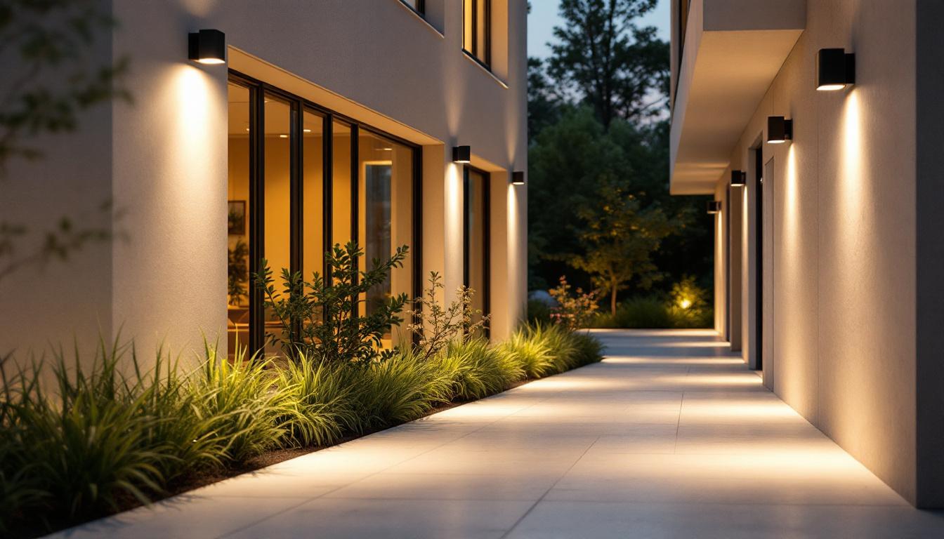 A photograph of a well-lit outdoor area showcasing an led wall pack in use