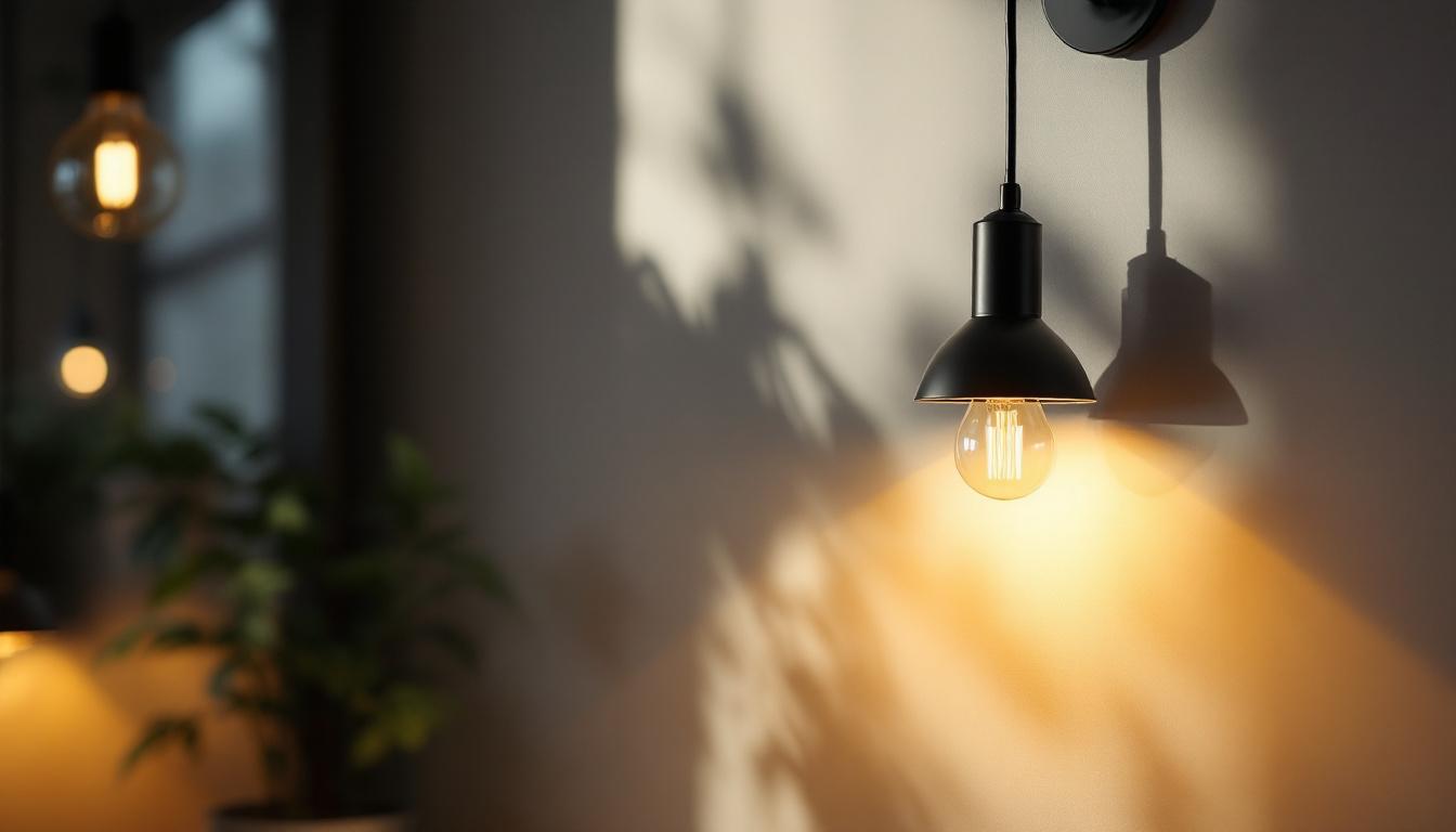 A photograph of a well-lit room showcasing a stylish and affordable lighting fixture