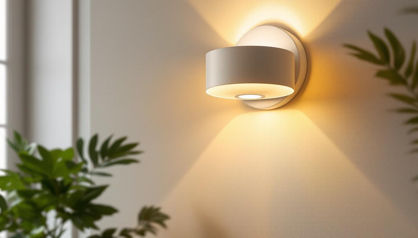 A photograph of a stylish and affordable wall sconce in a well-lit interior setting