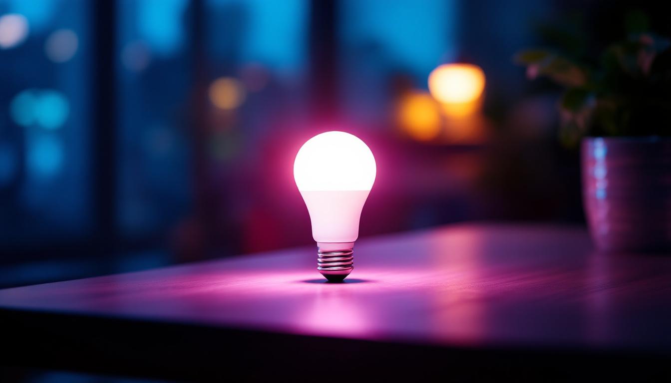 A photograph of a type s led bulb in a well-lit setting
