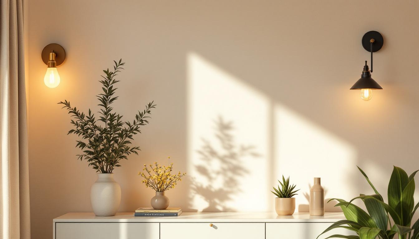 A photograph of a beautifully styled interior space featuring a variety of sconces in use
