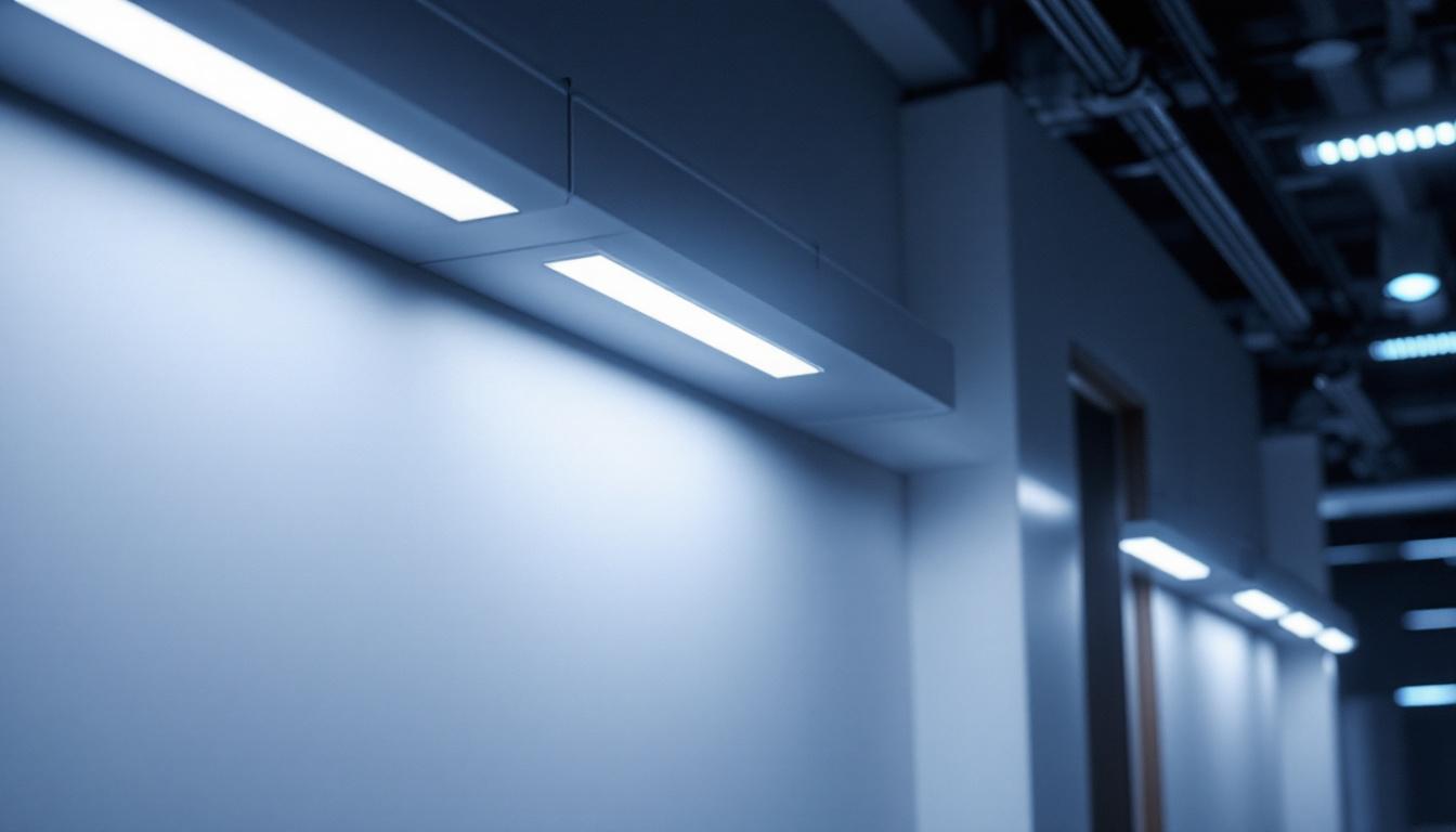 A photograph of a modern lighting control system in action
