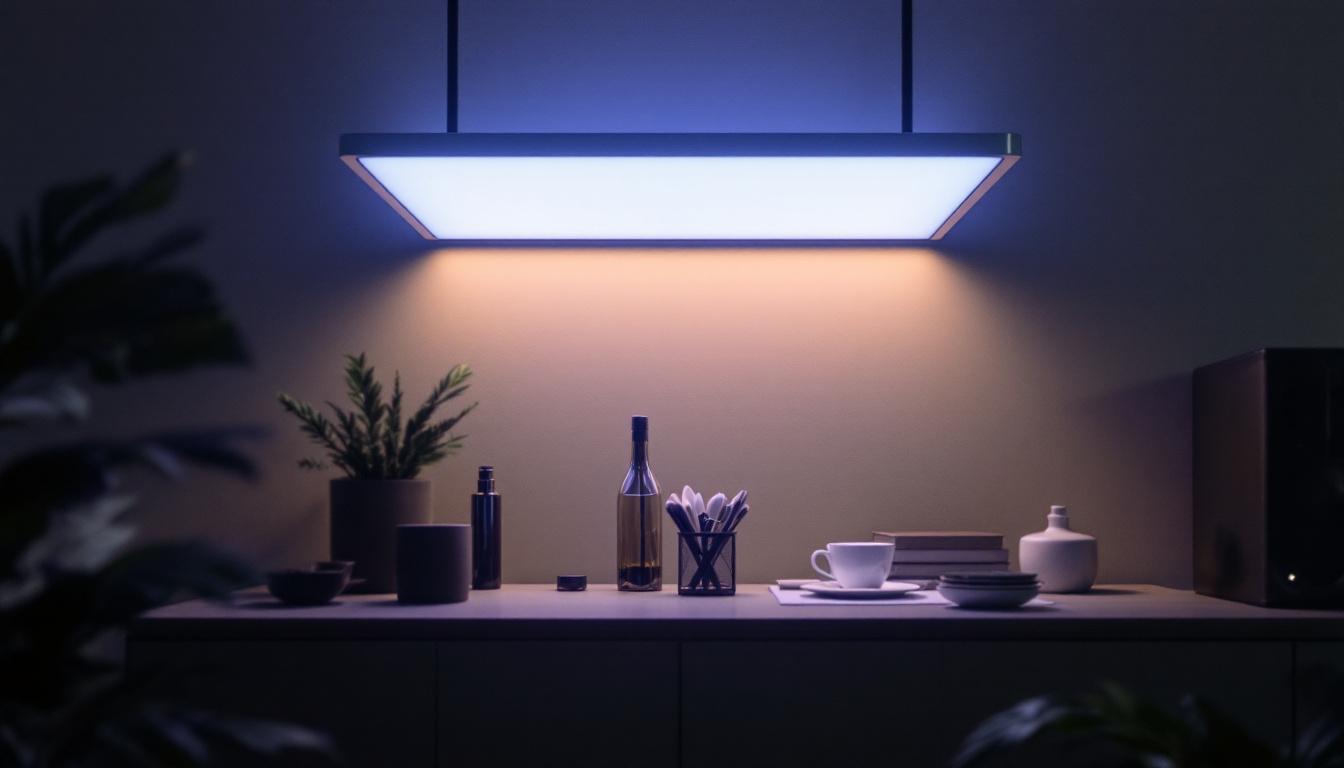 A photograph of a well-designed 2x2 light fixture in a modern setting