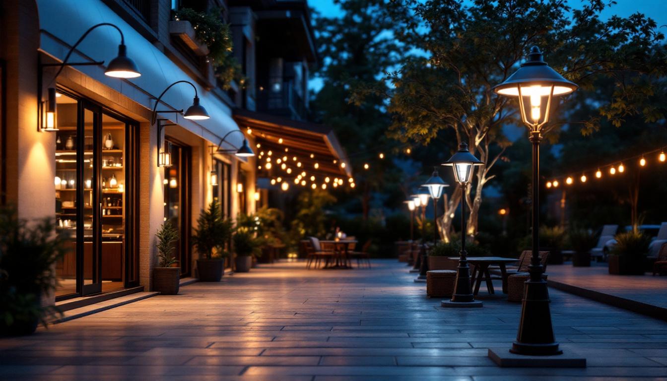 A photograph of a beautifully lit outdoor space showcasing various led shop lights in use