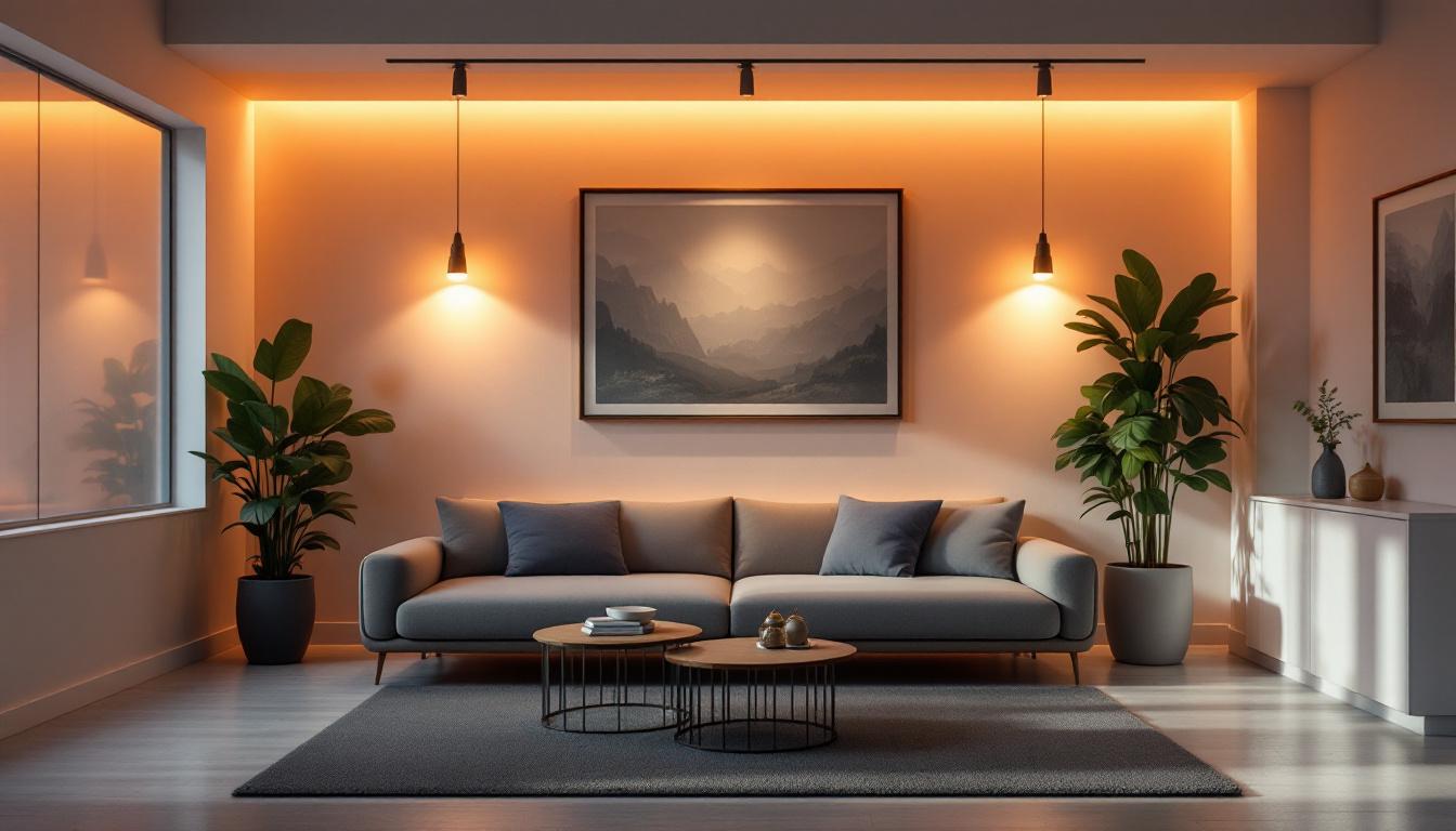 A photograph of a well-lit interior space showcasing both direct and indirect lighting techniques