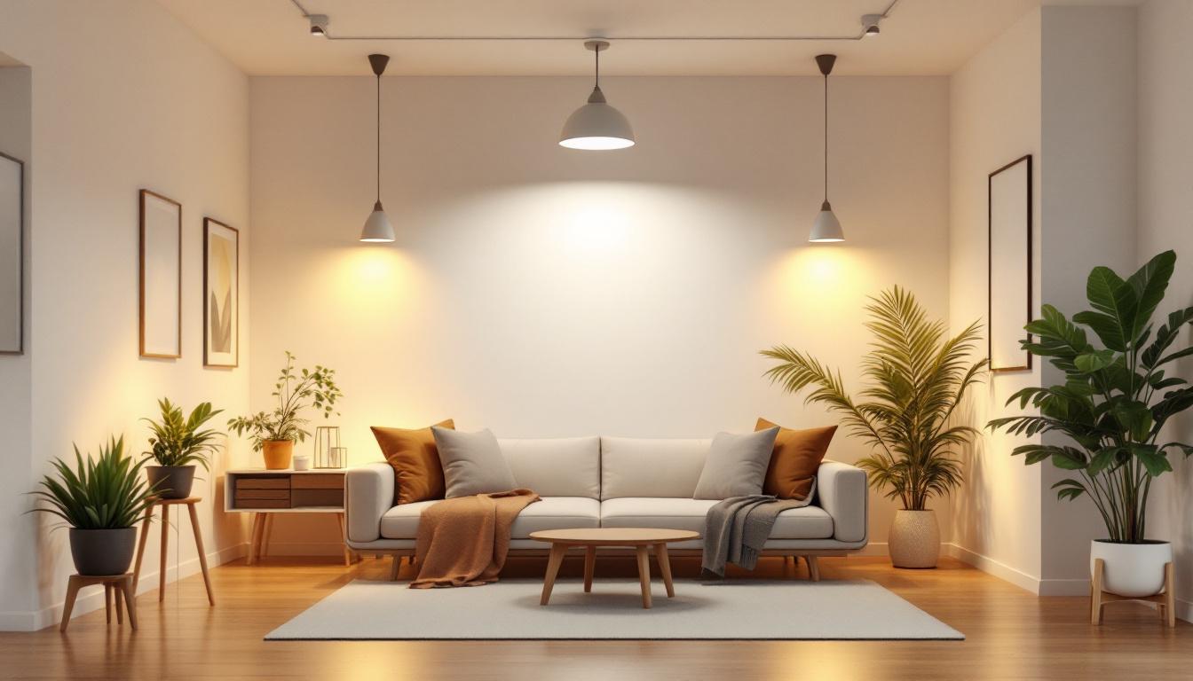 A photograph of a well-lit interior space showcasing 4ft led light bulbs in various fixtures