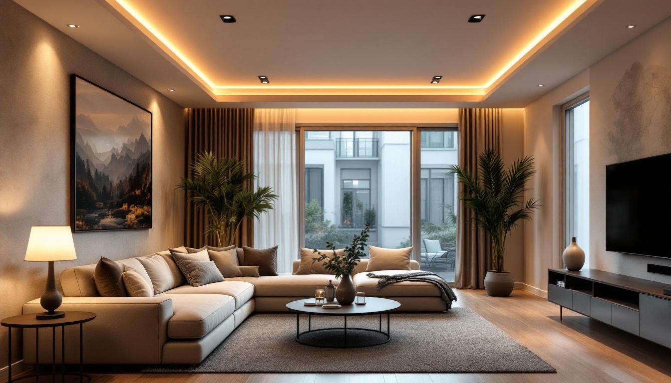 A photograph of a well-designed room featuring a 10-inch recessed light installation