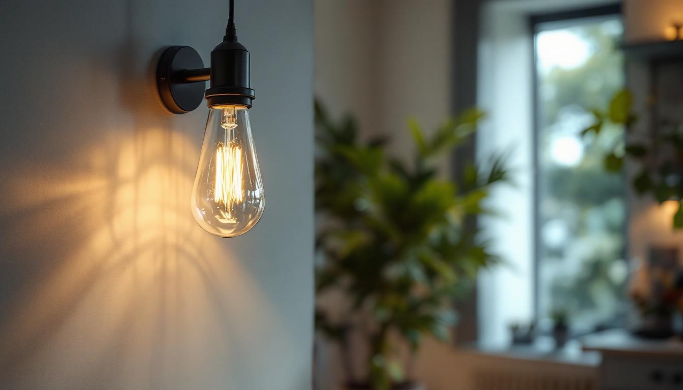 A photograph of a stylish and energy-efficient electric light fixture in a well-lit