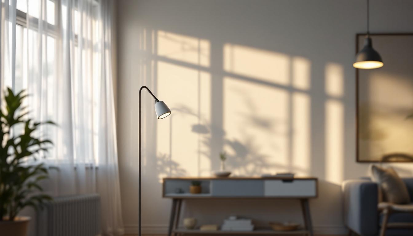 A photograph of a beautifully lit room showcasing various lighting timers in action