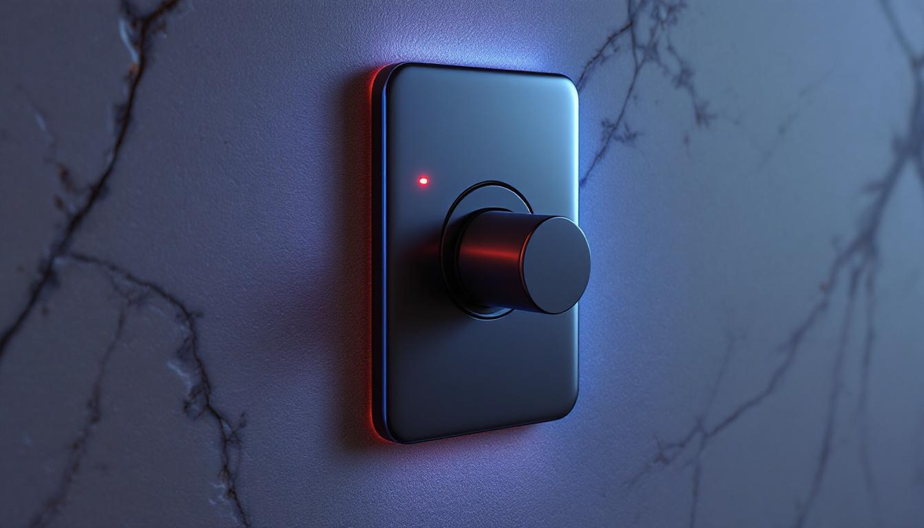 A photograph of a modern electric plug cover plate elegantly integrated into a stylishly designed interior