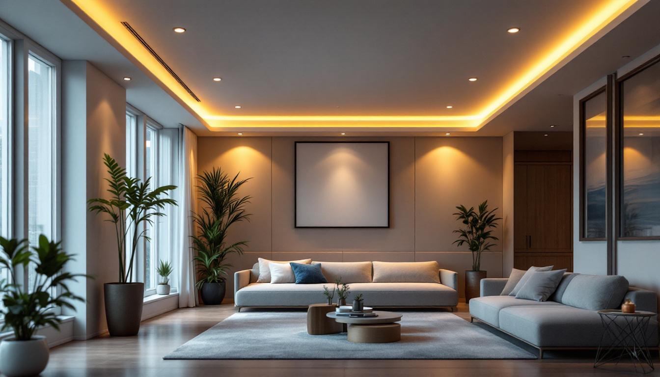 A photograph of a stylishly designed room featuring low profile led pot lights