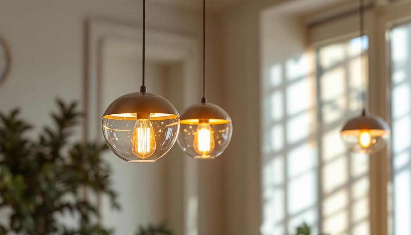 A photograph of a beautifully designed gooseneck chandelier suspended in an elegantly lit space