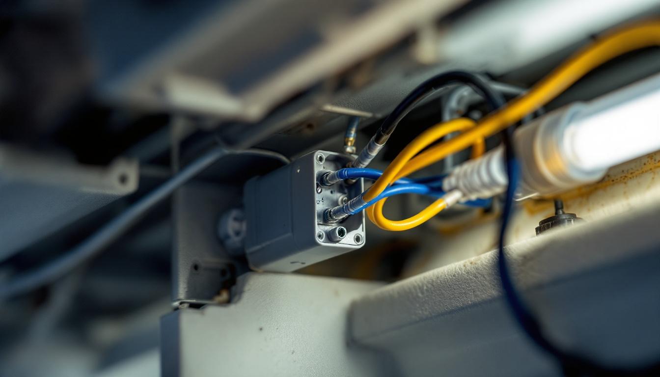 A photograph of a close-up of a t8 led tube light being installed in a fixture