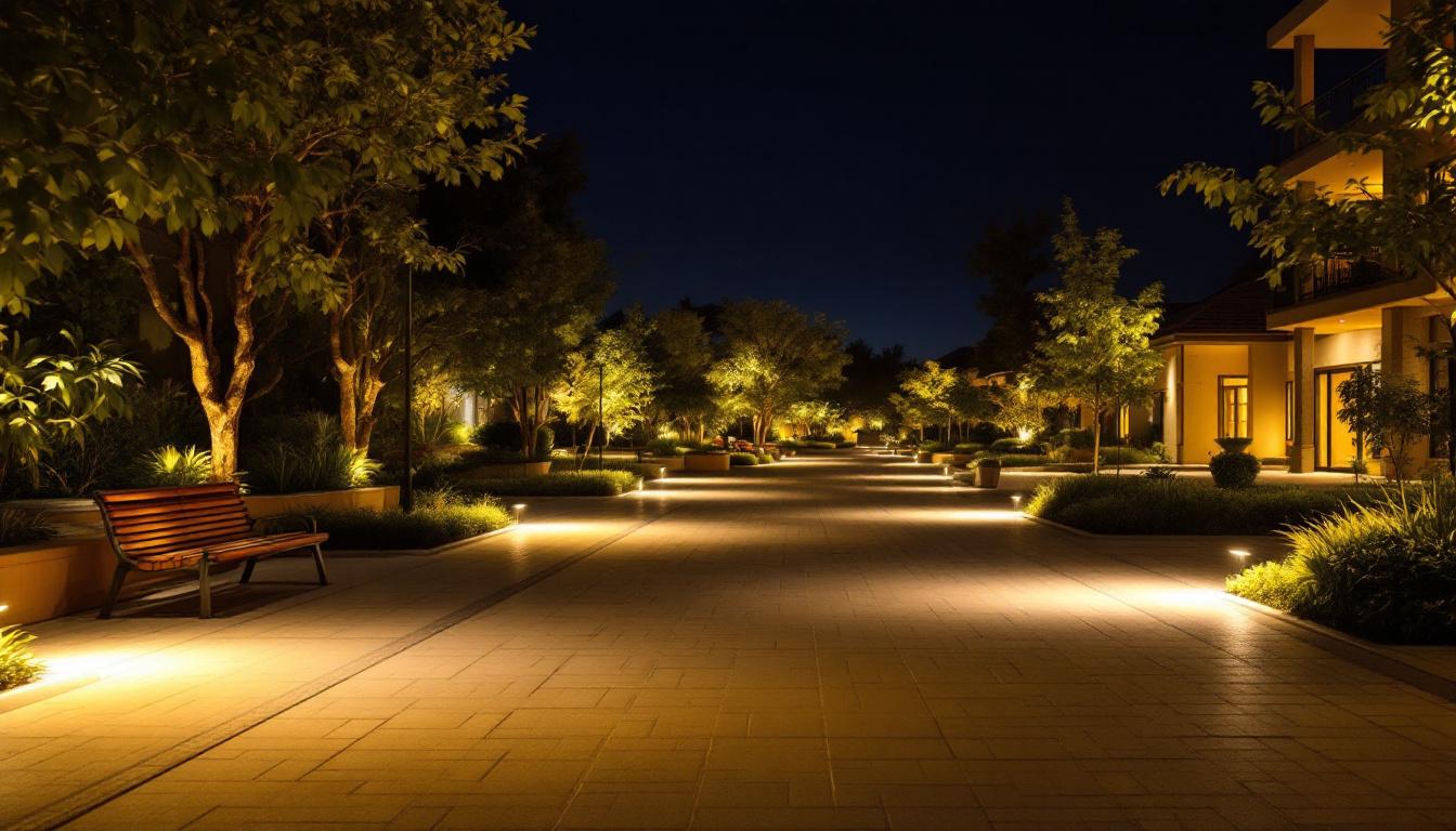 A photograph of a well-lit outdoor area showcasing the effectiveness of led area lighting at night