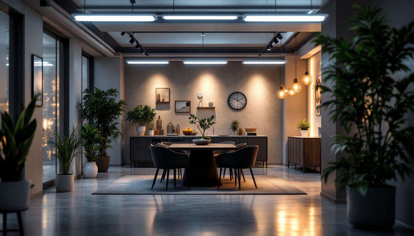 A photograph of a well-lit interior space showcasing t5 fixtures in action