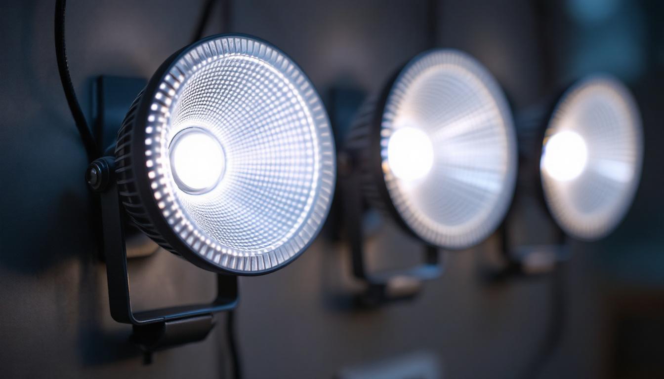 A photograph of a close-up of par30 led lights installed in a stylish setting