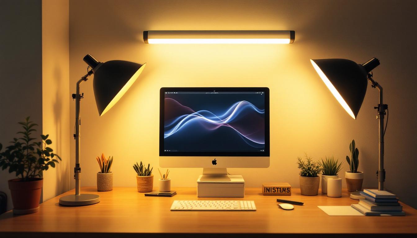 A photograph of capture a photograph of a side-by-side comparison of a t5 led light tube and other common lighting options