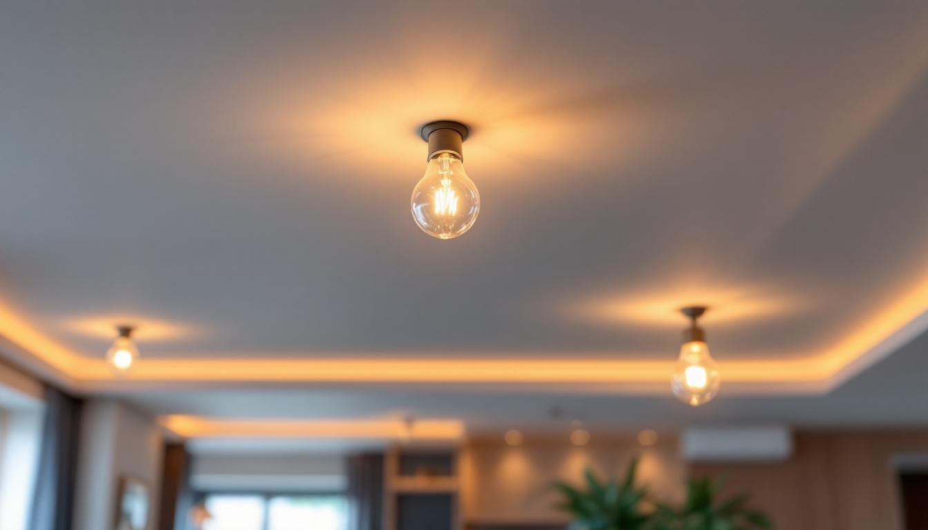 A photograph of a beautifully designed room featuring recessed lighting