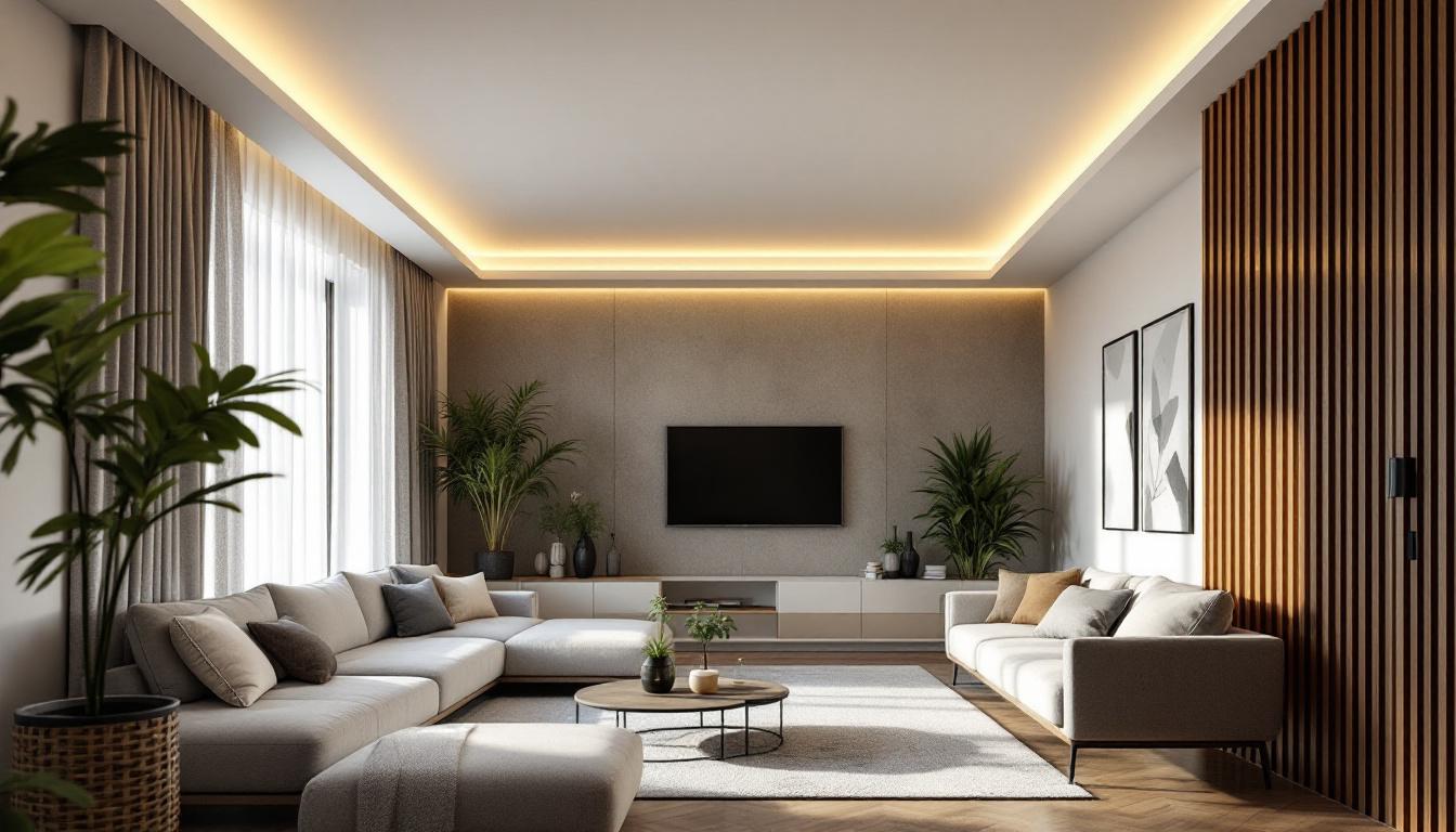 A photograph of a modern led retrofit trim installation in a stylish interior setting