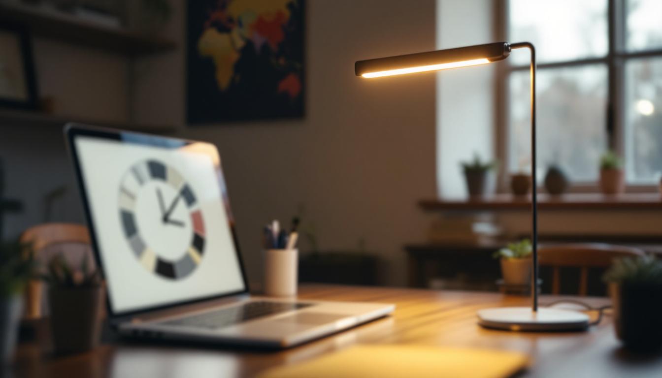 A photograph of a well-lit workspace featuring a type a led tube in use