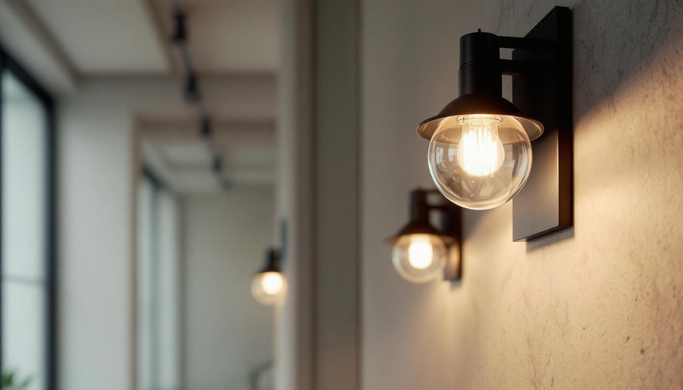 A photograph of a well-designed hall light fixture in a stylish interior setting