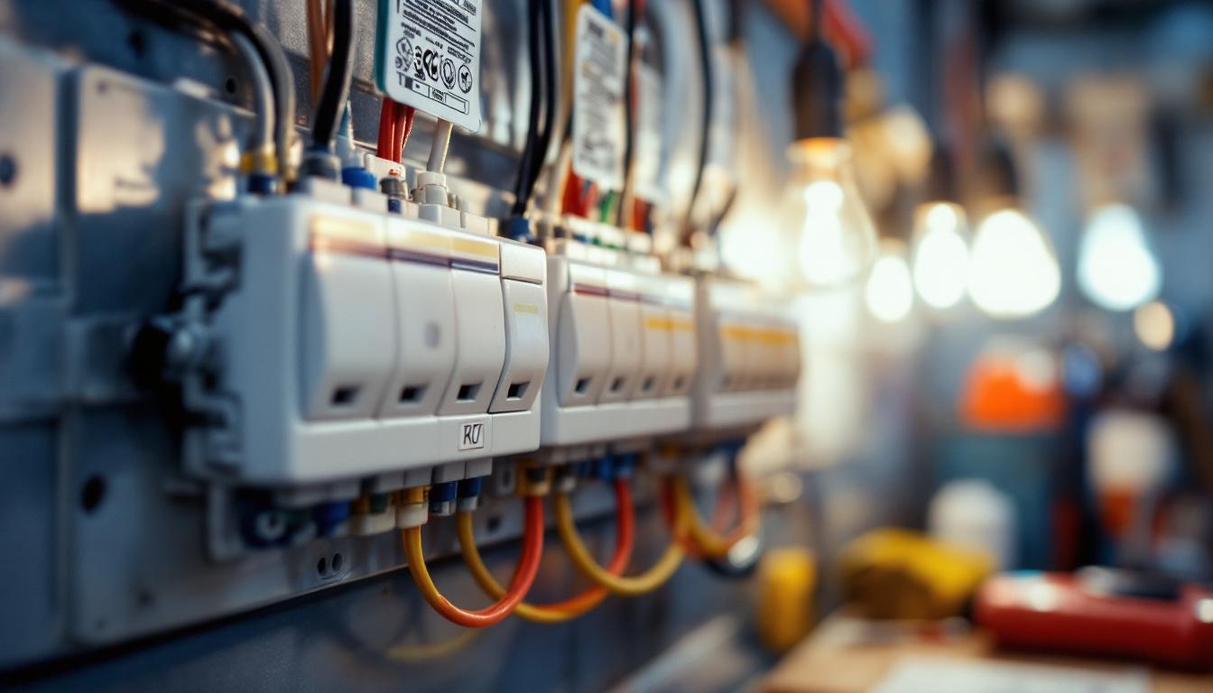 A photograph of a close-up of a well-organized electrical wiring setup