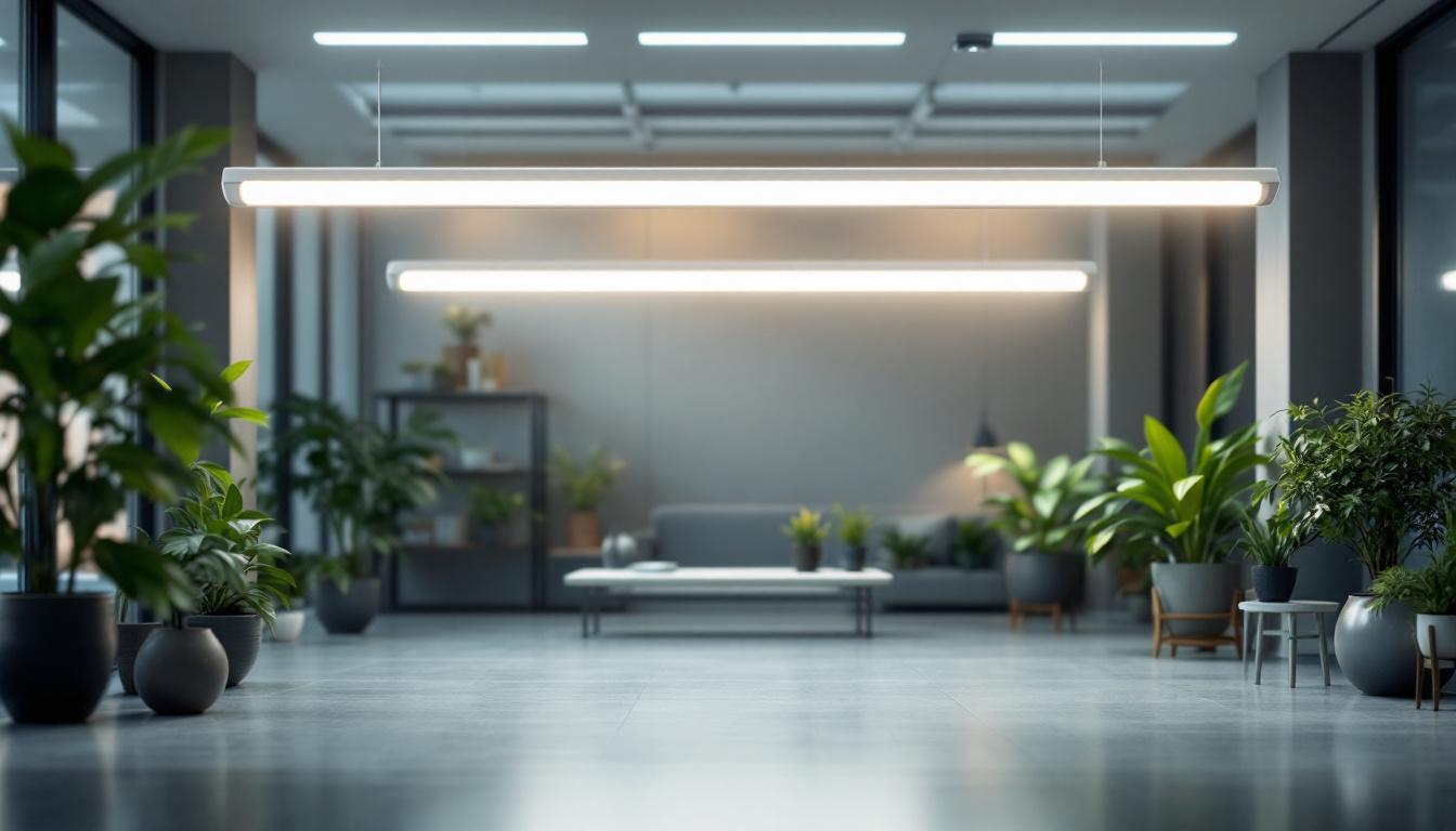 A photograph of a well-lit indoor space showcasing t8 fixtures in action