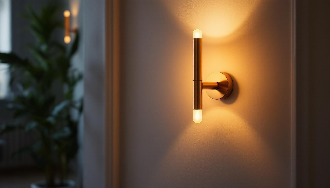 A photograph of a stylish down light wall sconce elegantly illuminating a cozy interior space