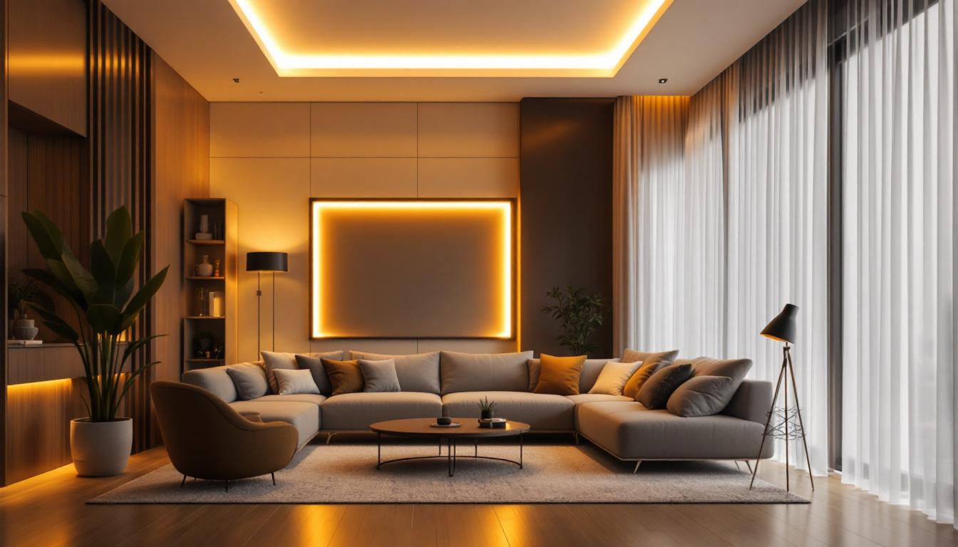A photograph of a low-profile led strip lighting installation in a modern interior setting