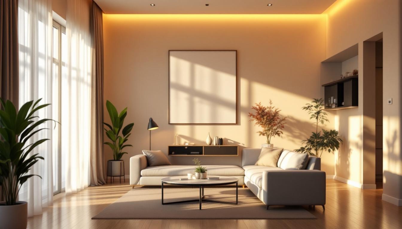 A photograph of a beautifully lit interior space that showcases the interplay of natural and artificial light