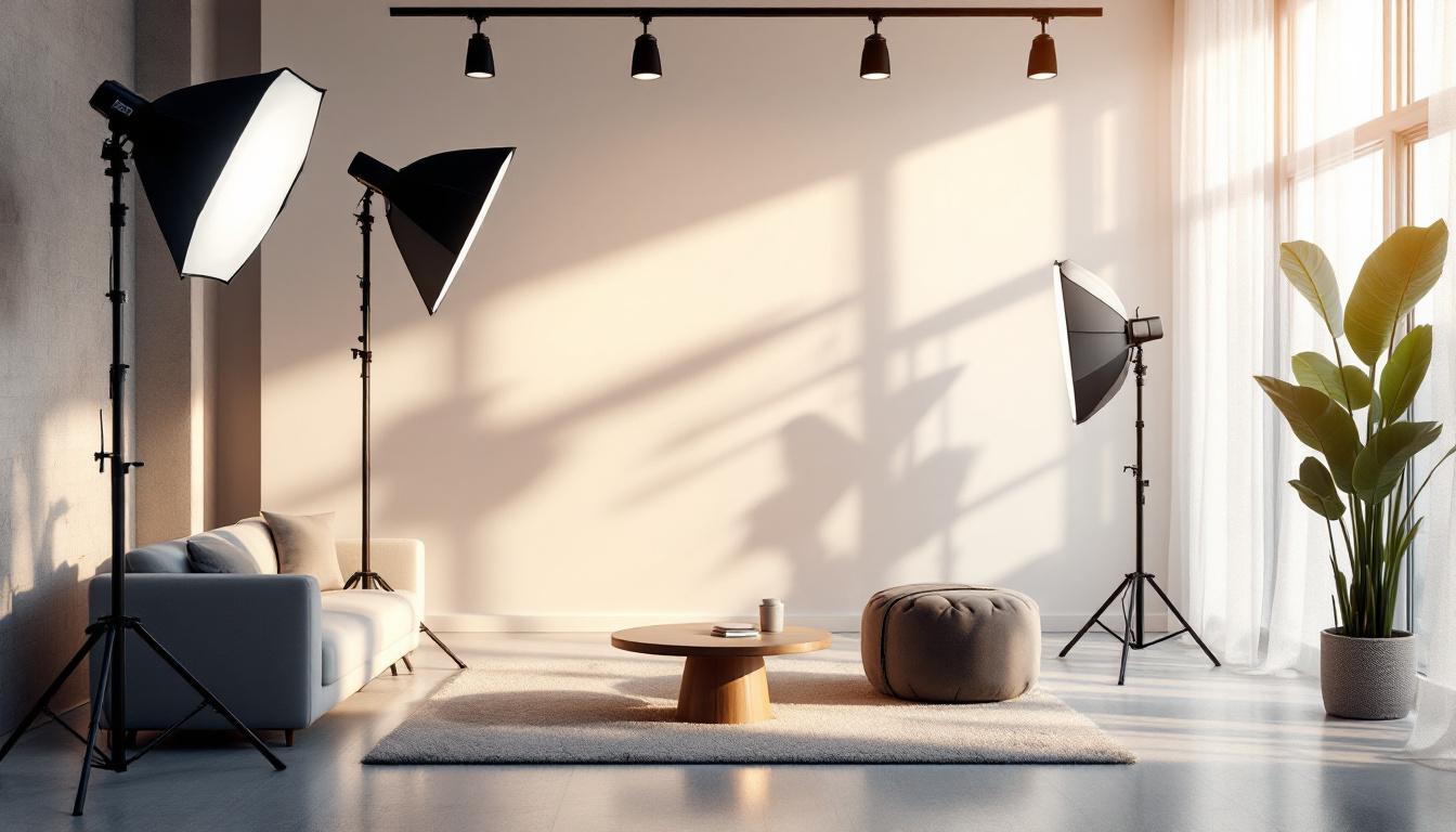 A photograph of a well-designed lighting setup in a modern interior space