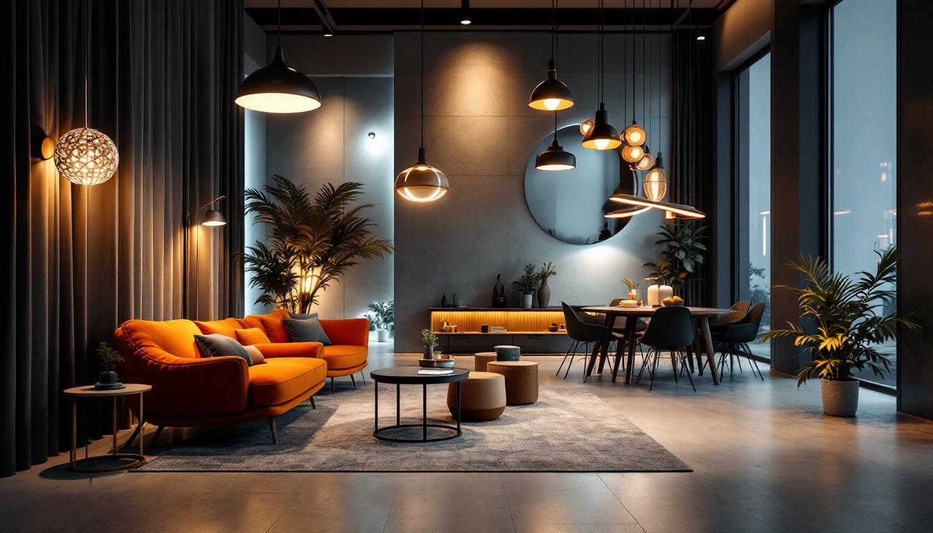 A photograph of a modern interior space showcasing various innovative led lighting designs