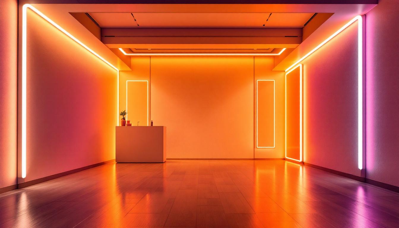 A photograph of a well-lit indoor setting showcasing various styles of 120-volt strip lighting installed along walls or ceilings