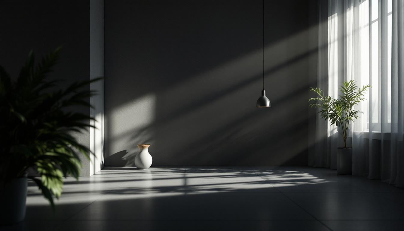 A photograph of a dynamic lighting scenario that showcases the interplay of light and shadow