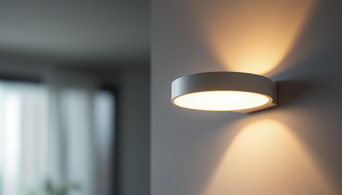A photograph of capture a photograph of a stylish surface-mounted light fixture installed in a modern interior setting