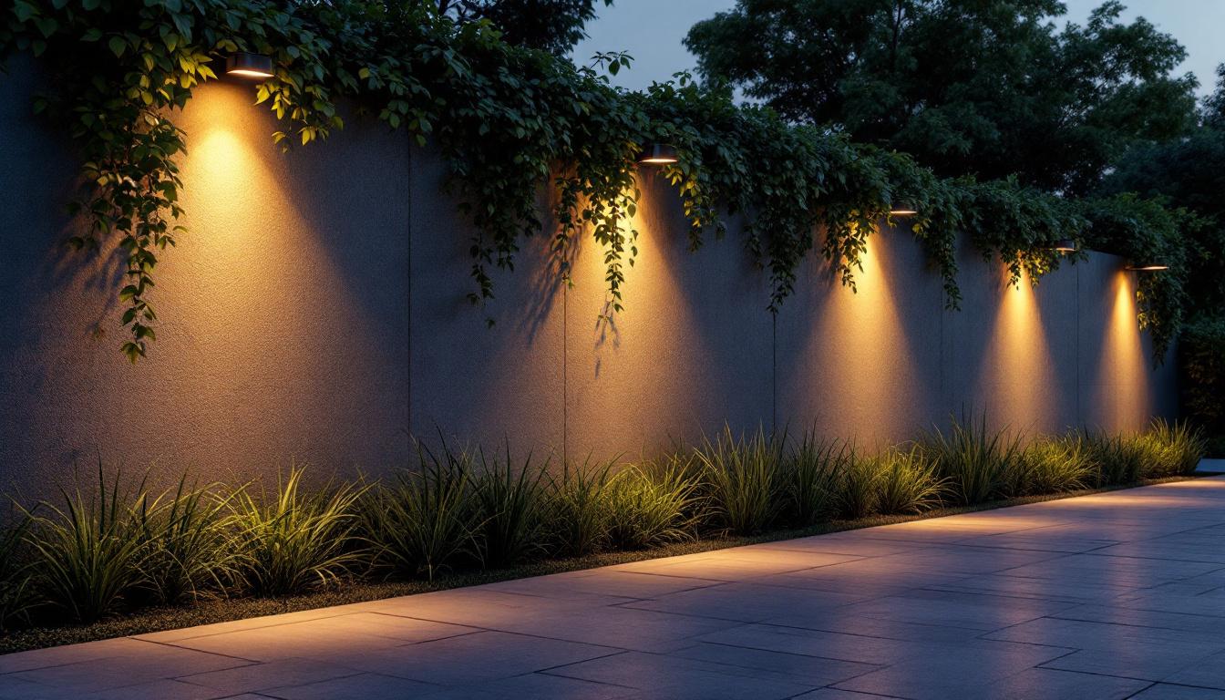 A photograph of a beautifully illuminated outdoor wall featuring led lighting