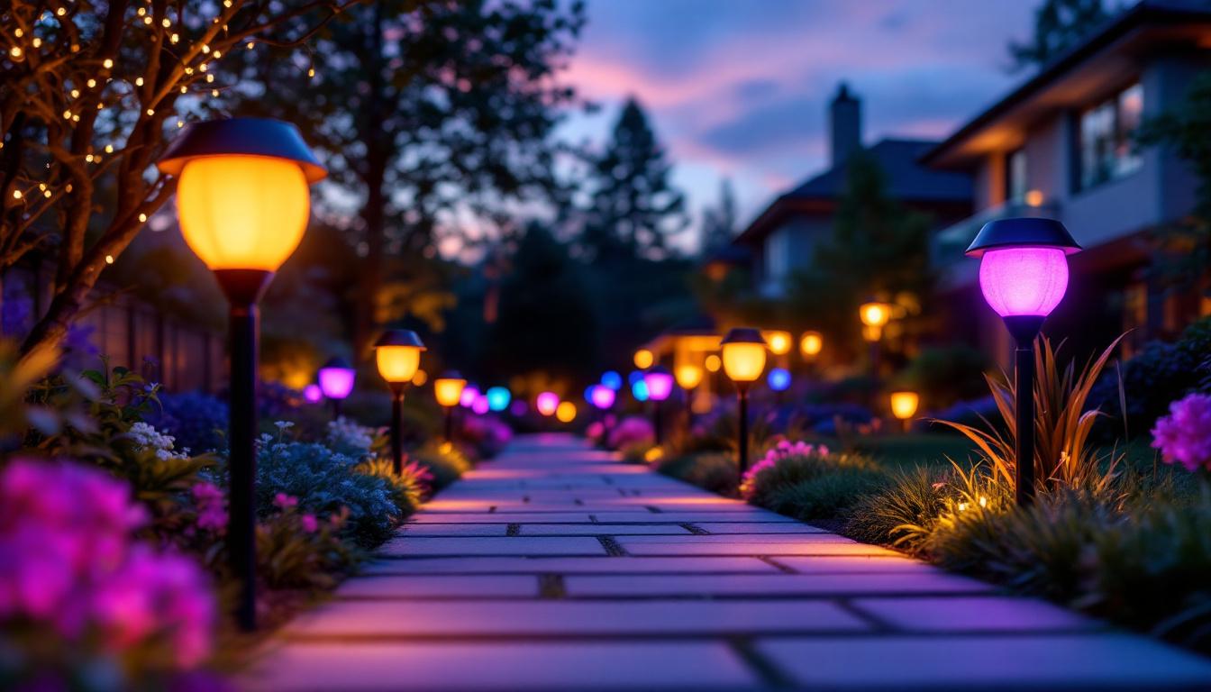A photograph of a serene outdoor setting at dusk