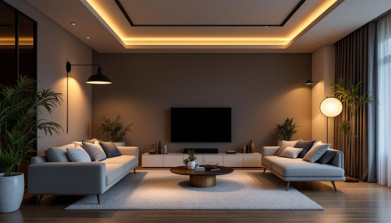A photograph of a beautifully designed living space showcasing a variety of stylish post lighting fixtures