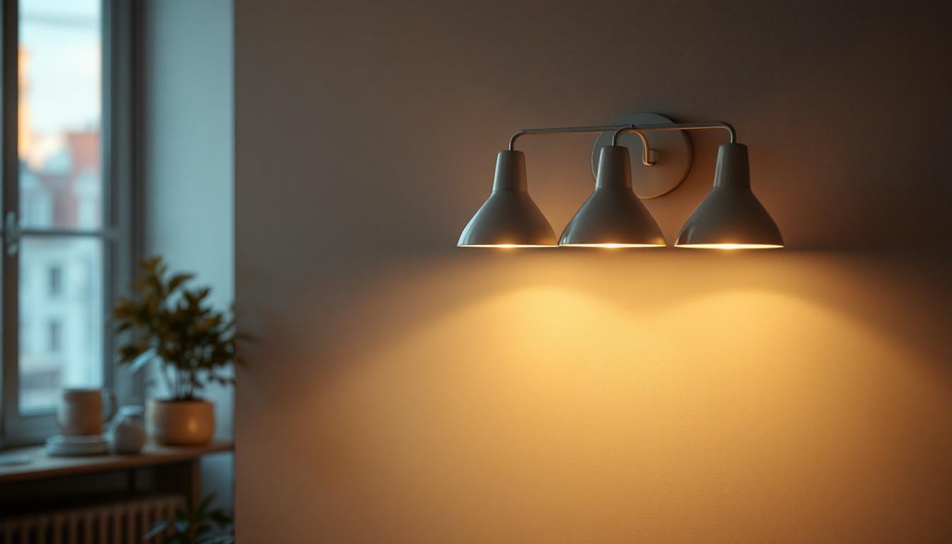 A photograph of a beautifully designed 4 lamp fixture in a stylish interior setting