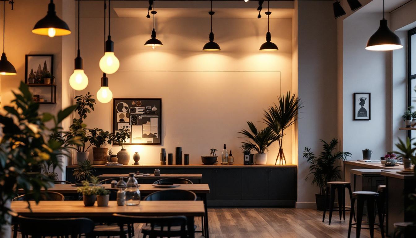 A photograph of a well-lit interior space showcasing various types of fixtures illuminated by keystone led bulbs