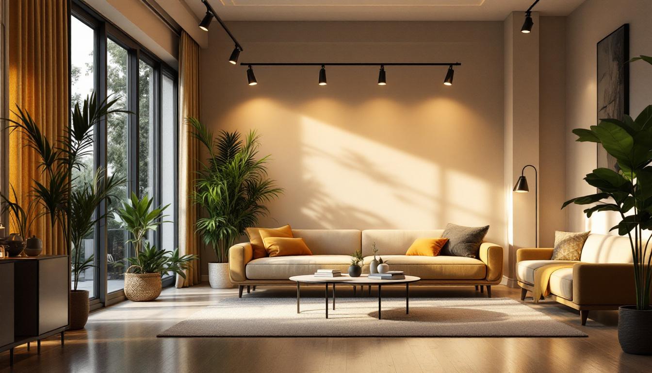A photograph of a beautifully lit interior space showcasing the soft