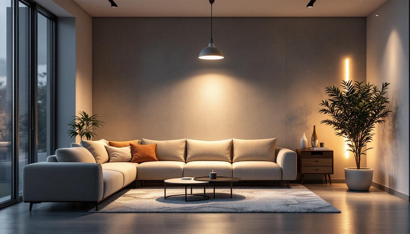 A photograph of a modern interior space showcasing retrofitted led lighting