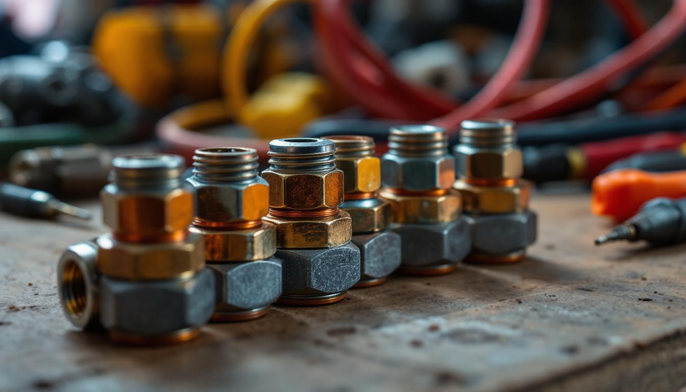 A photograph of a close-up of a selection of home depot waterproof wire nuts arranged on a workbench