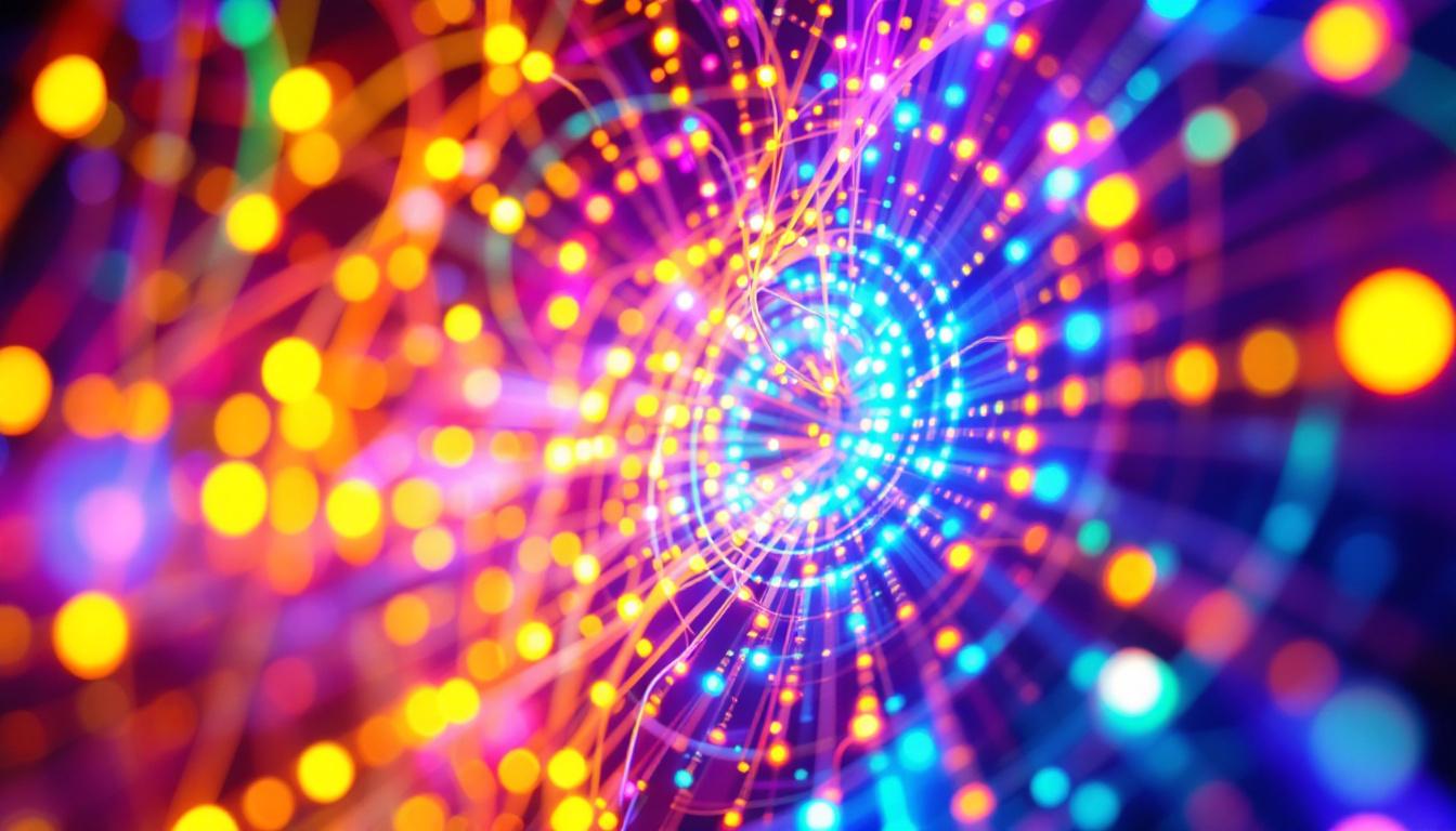 A photograph of a vibrant and creatively designed led light artwork installation