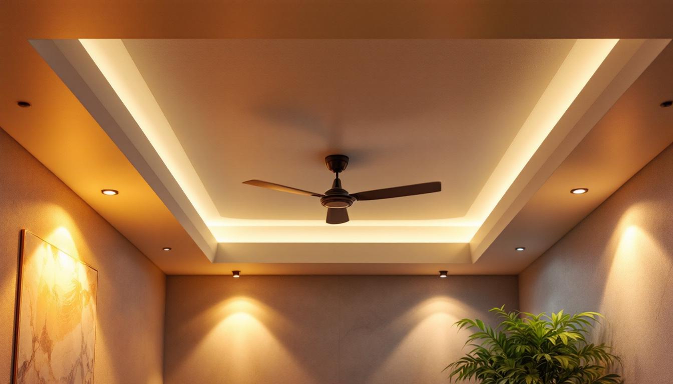 A photograph of a beautifully designed basement ceiling with stylish lighting fixtures that highlight the space's ambiance